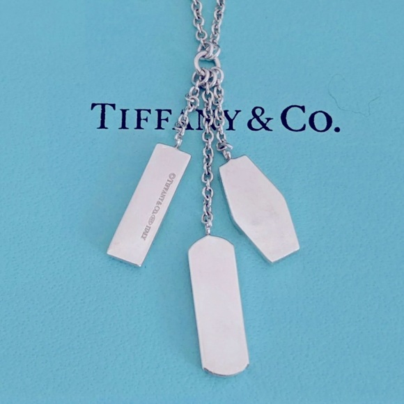 Tiffany 1837 Elements 3-bar Dangle Pendant Necklace Retired HTF - Picture 4 of 8